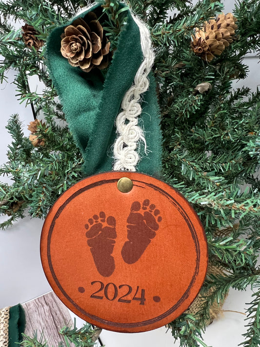 First Year premium leather Baby Ornaments