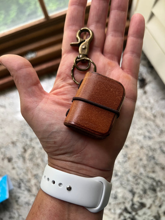 TINY TN Backpack Tag/ Keychain Full Grain Leather