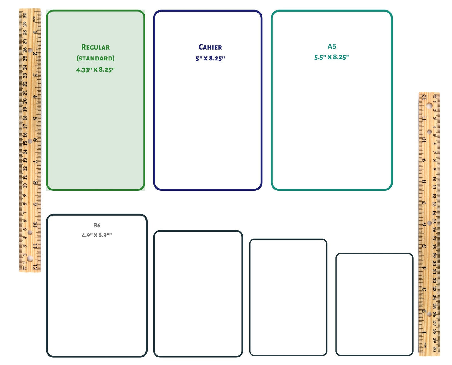 Unique Leather Traveler's Notebook| *Ready to Ship* Natural Tan with Embellished Edges and brown stitching | Journal Cover 8.75" x 10.85"