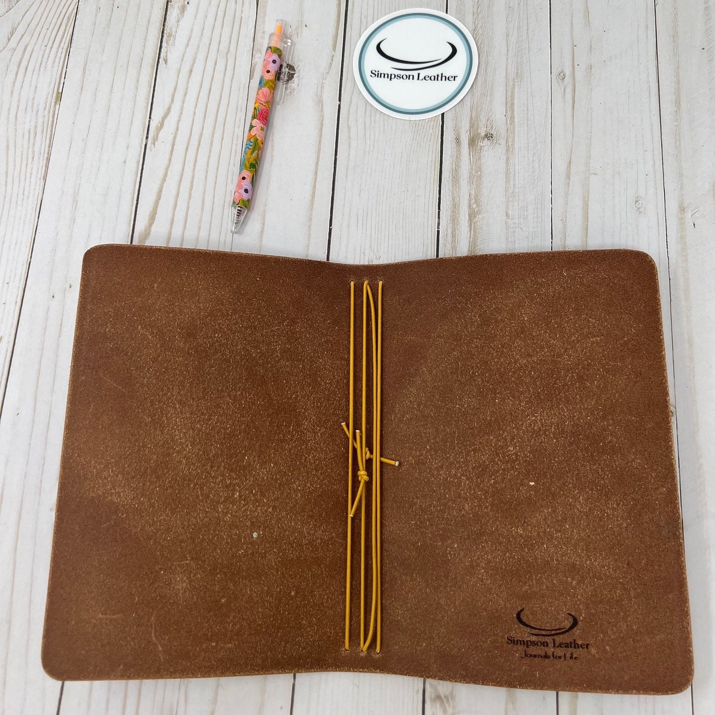 Ready to Ship, B6 Tall, Oak Harness Traveler's Notebook, Leather Journal Cover, Leather book
