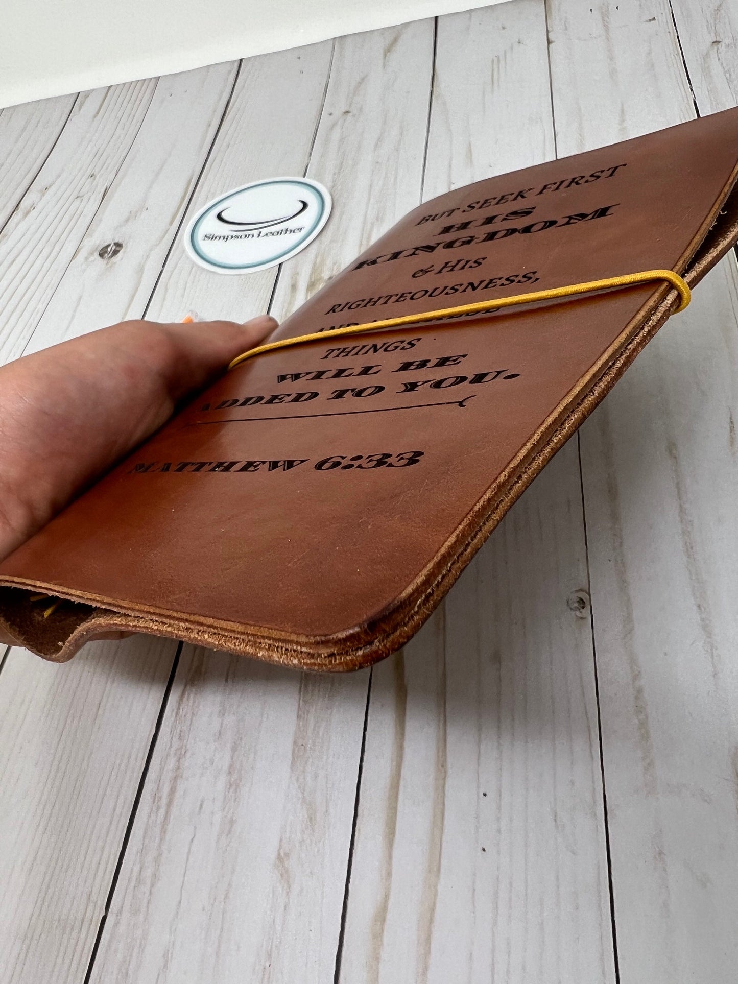 Ready to Ship, B6 Tall, Oak Harness Traveler's Notebook, Leather Journal Cover, Leather book