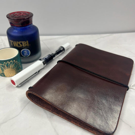 Ready-to-Ship, Classic Pocket, Cherry Leather Traveler's Notebook