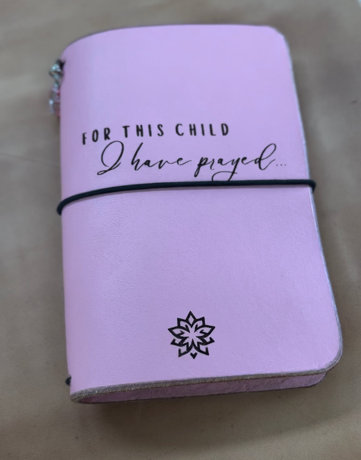 Mother's Prayer Journal | COMPLETE TN System with 3 ruled inserts and personalized names engraved | Pocket TN Full Grain Leather