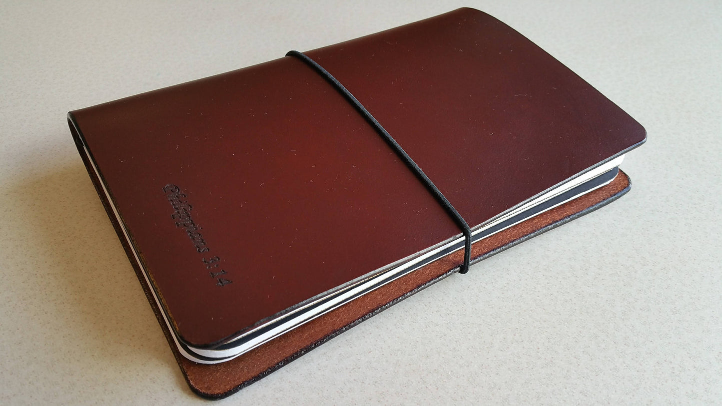 B6 Large *Pick Your Finish* Traveler's Notebook, 8.25" x 12" (open flat) Full-grain Leather, sized for Field Notes Note Books (NOT included)