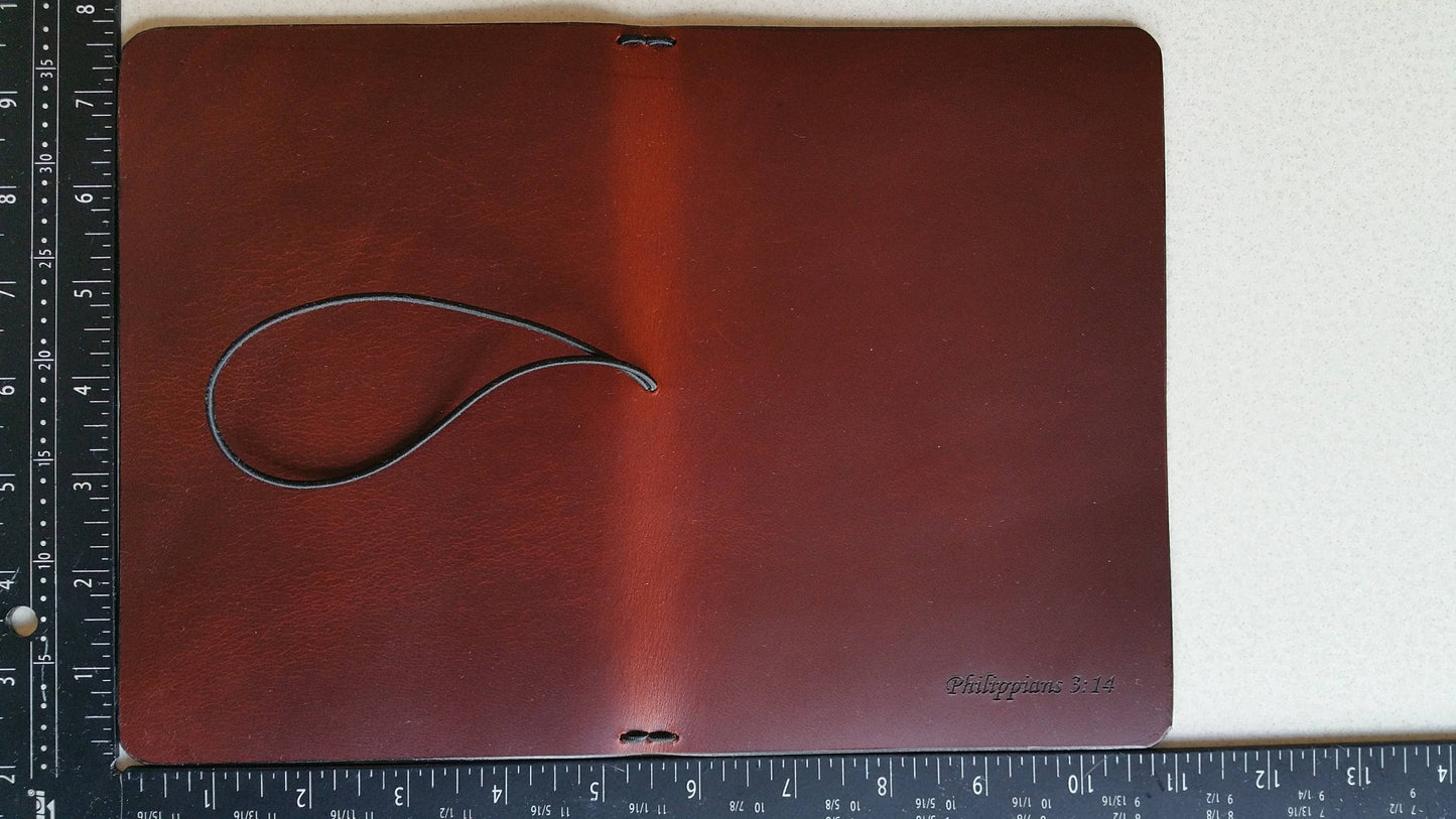 B6 Large *Pick Your Finish* Traveler's Notebook, 8.25" x 12" (open flat) Full-grain Leather, sized for Field Notes Note Books (NOT included)