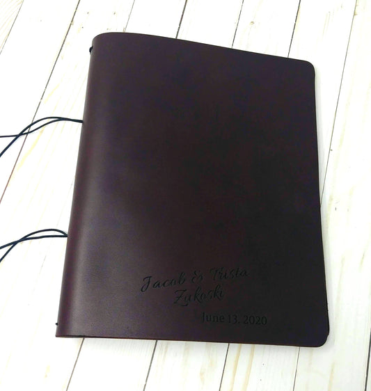 BIG Walnut Bridle Composition Cover | Full Grain Leather Journal | Fits 7.5" × 9.75" inserts