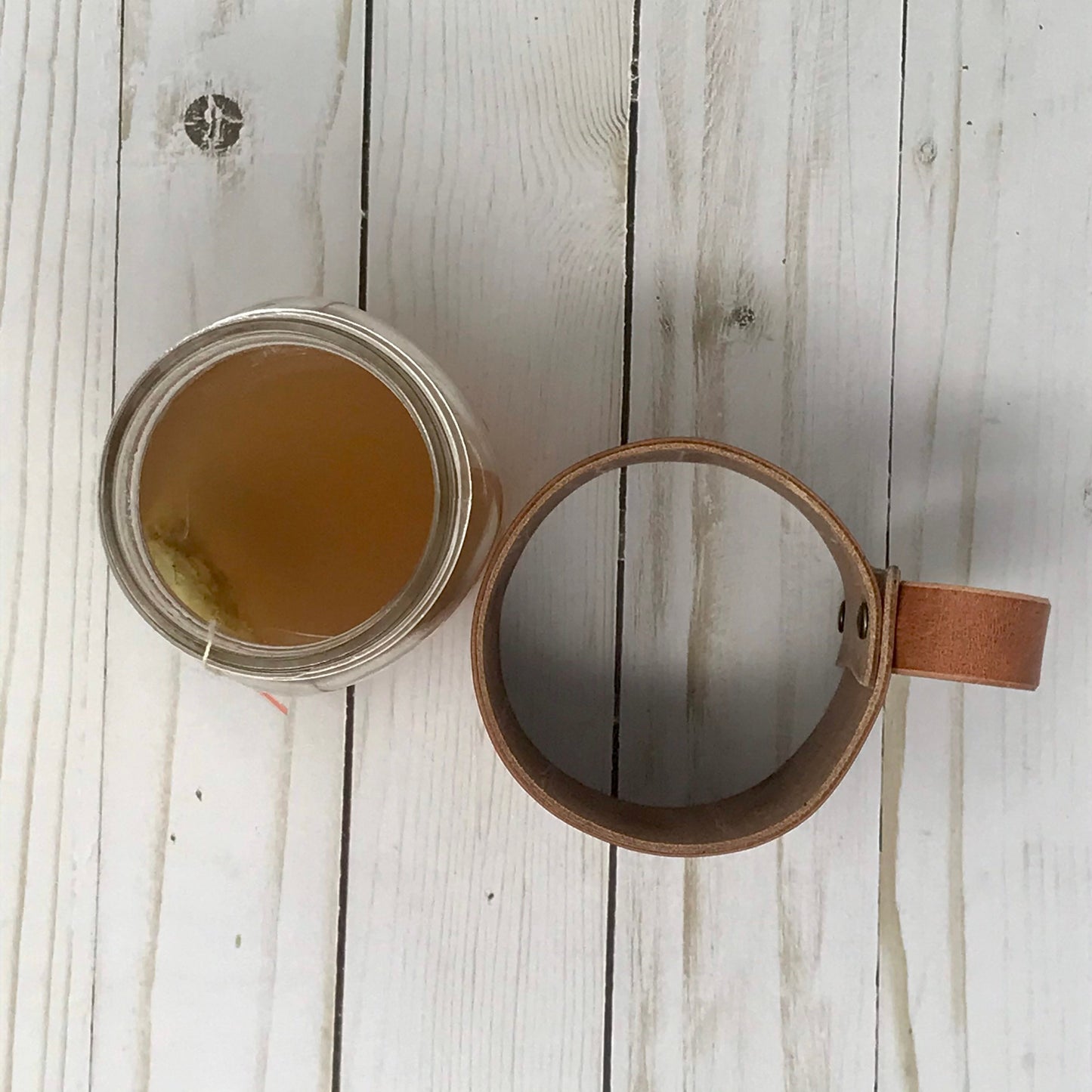 Mason Jar Holder, Mugg Mitt (Qty 1) | Leather Mugg Mitt | Leather Mason Jar Koozie | Custom Engraved