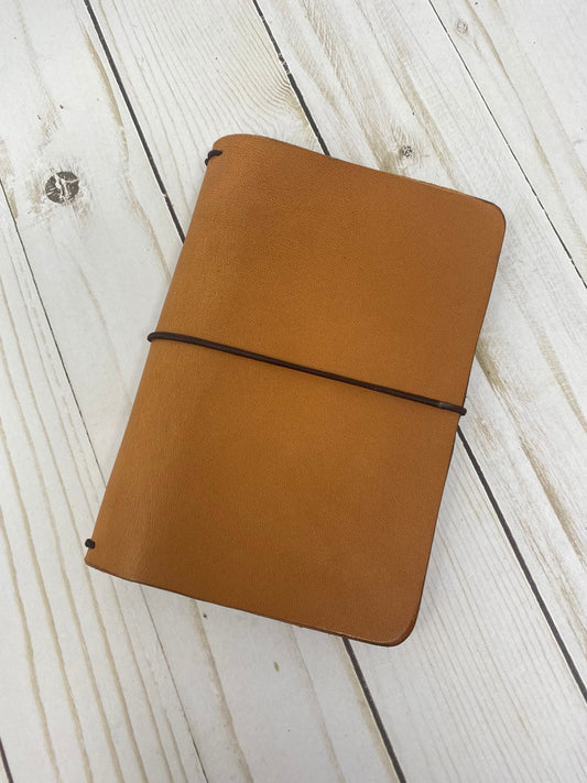 Ready to Ship, Pocket TN, Natural Tan, Full Grain Vegetable Tanned, Leather Journal, Traveler's Notebook