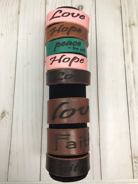 Leather Cuff | Slim Cuff (1.33" wide) in 3 sizes | Full Grain Leather Snap Bracelet