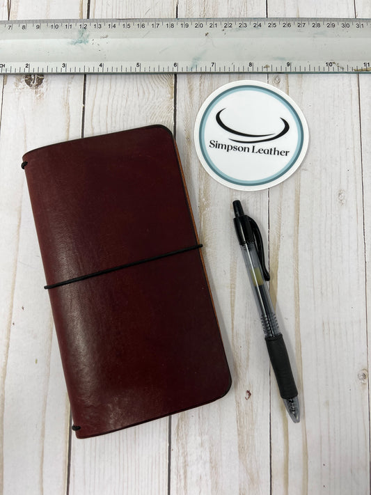 Personal LeatherTraveler’s Notebook, Redwood Harness,  7” x 8" (open flat) Inserts NOT included.