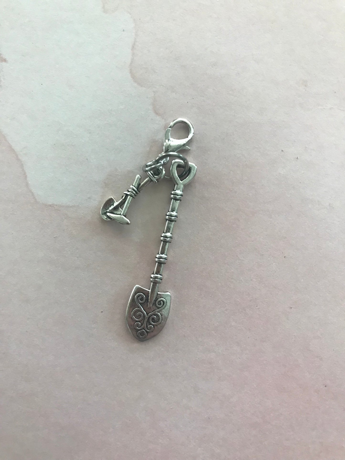 Garden Charm with Spade Shovel & Rake | Planner Dangle Charm | Bracelet Charm | Pair of Birds | Support Charm | Traveler's Notebook Charm