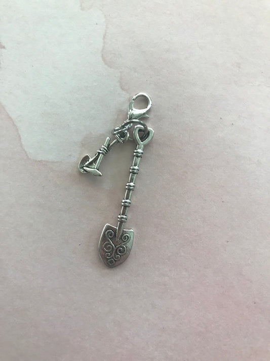 Garden Charm with Spade Shovel & Rake | Planner Dangle Charm | Bracelet Charm | Pair of Birds | Support Charm | Traveler's Notebook Charm