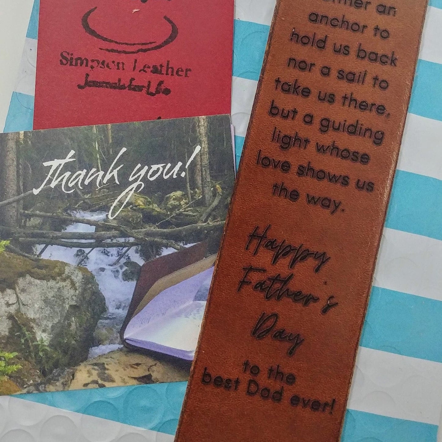 Bookmark, Leather Bookmark, Custom Embossed Bookmark, Engraved Logo Motto, Personalized Message, Book Mark