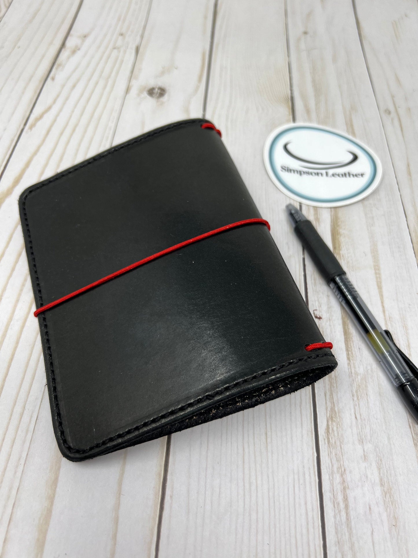 Pocket Plus Leather Traveler's Notebook, Ebony Harness,  for 3.5" x 5.5" inserts (not included)