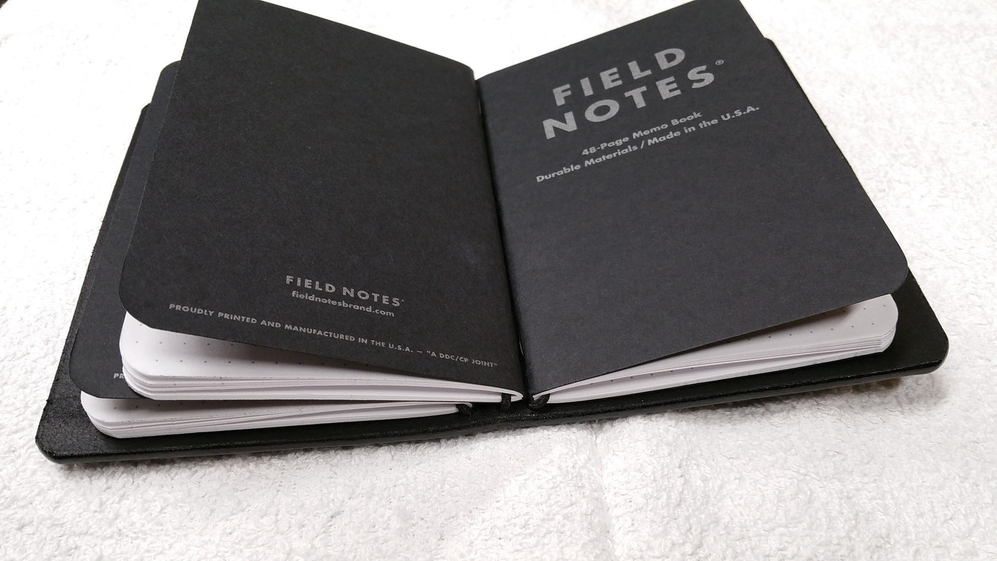 Field Notes: Pitch Black, Dot-Graph or Ruled, 3 Pack