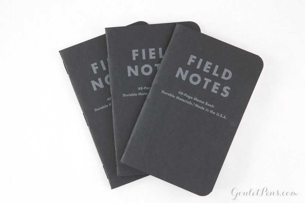 Field Notes: Pitch Black, Dot-Graph or Ruled, 3 Pack