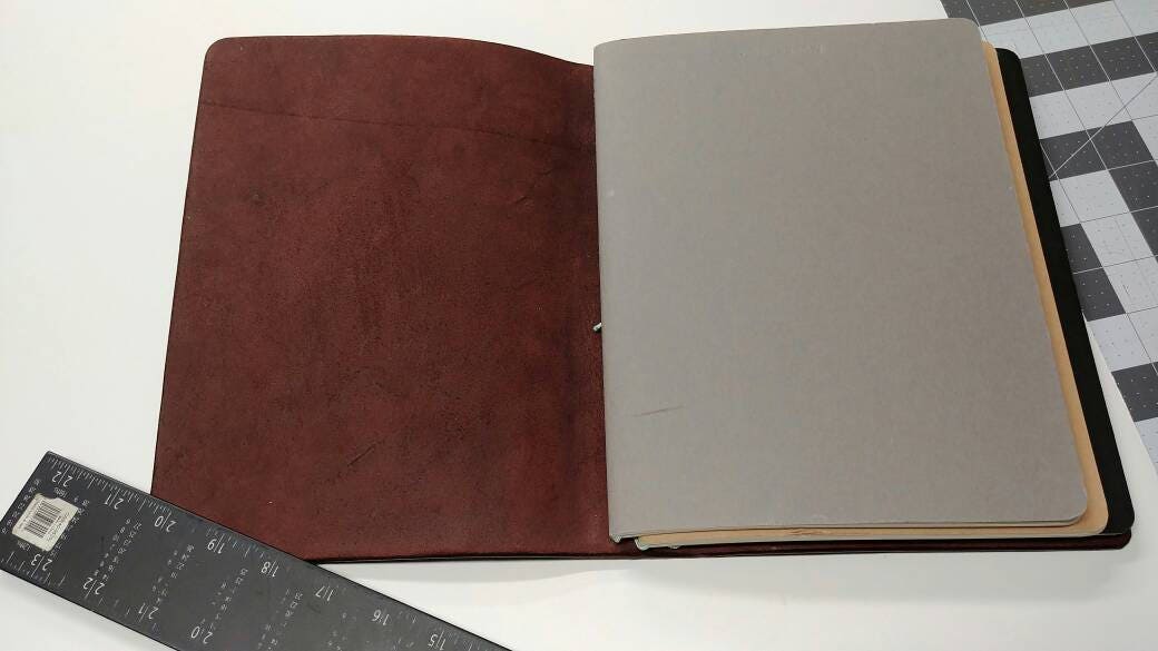 BIG Walnut Bridle Composition Cover | Full Grain Leather Journal | Fits 7.5" × 9.75" inserts