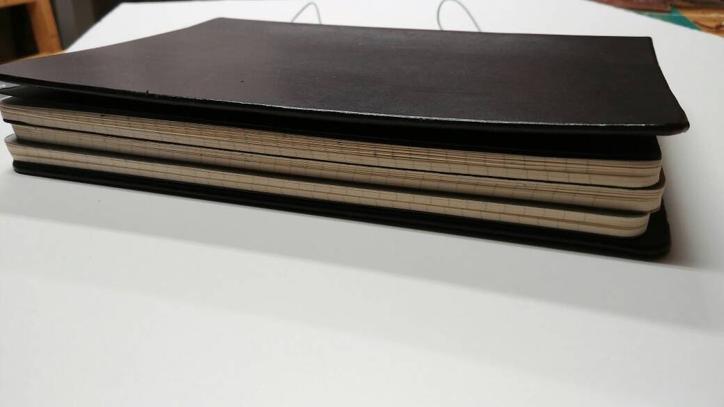 BIG Walnut Bridle Composition Cover | Full Grain Leather Journal | Fits 7.5" × 9.75" inserts