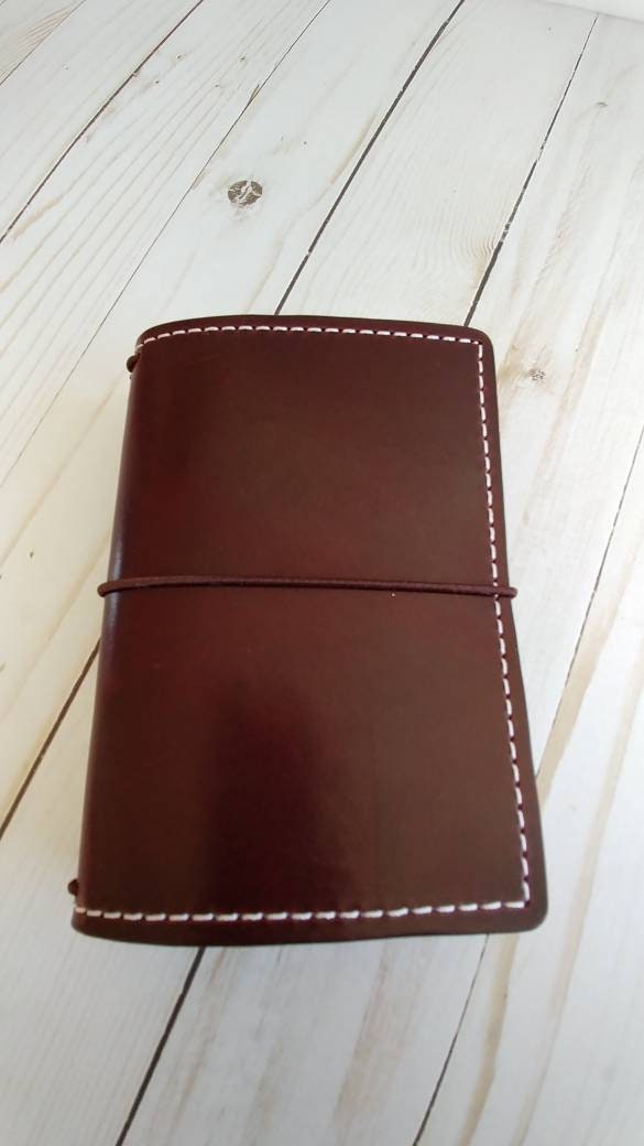 Stitched | Pocket Size Full Grain Leather Traveler's Notebook | *Pick your Leather Finish* | Leather Journal Cover