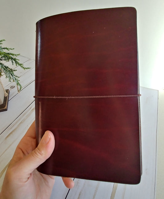 B6 Large *Pick Your Finish* Traveler's Notebook, 8.25" x 12" (open flat) Full-grain Leather, sized for Field Notes Note Books (NOT included)