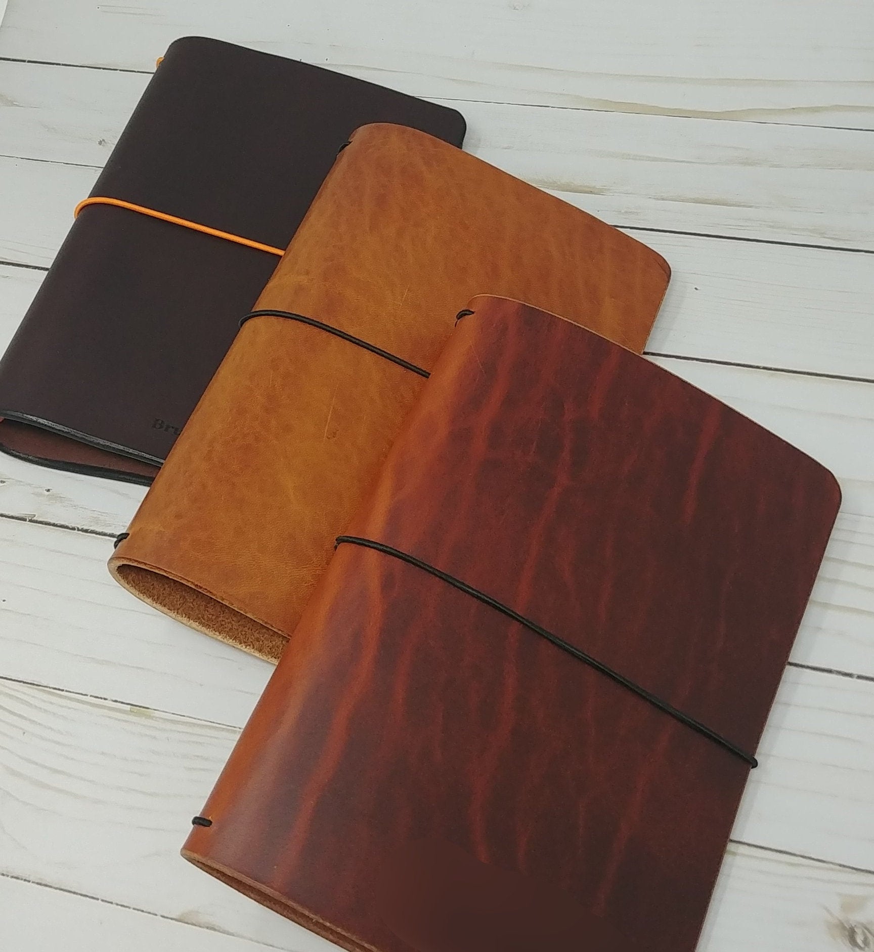 B6 Large *Pick Your Finish* Traveler's Notebook, 8.25" x 12" (open flat) Full-grain Leather, sized for Field Notes Note Books (NOT included)