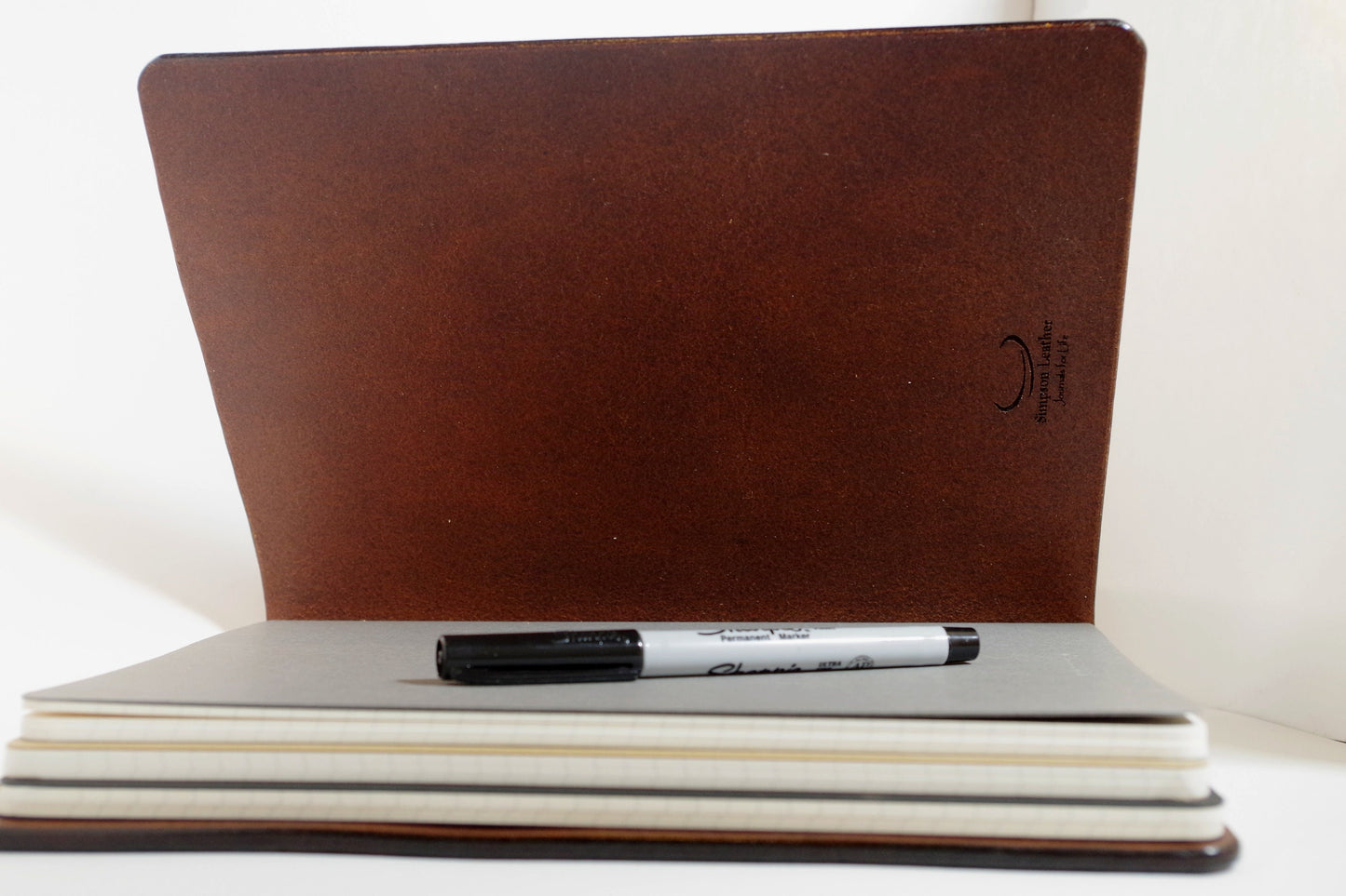BIG Walnut Bridle Composition Cover | Full Grain Leather Journal | Fits 7.5" × 9.75" inserts