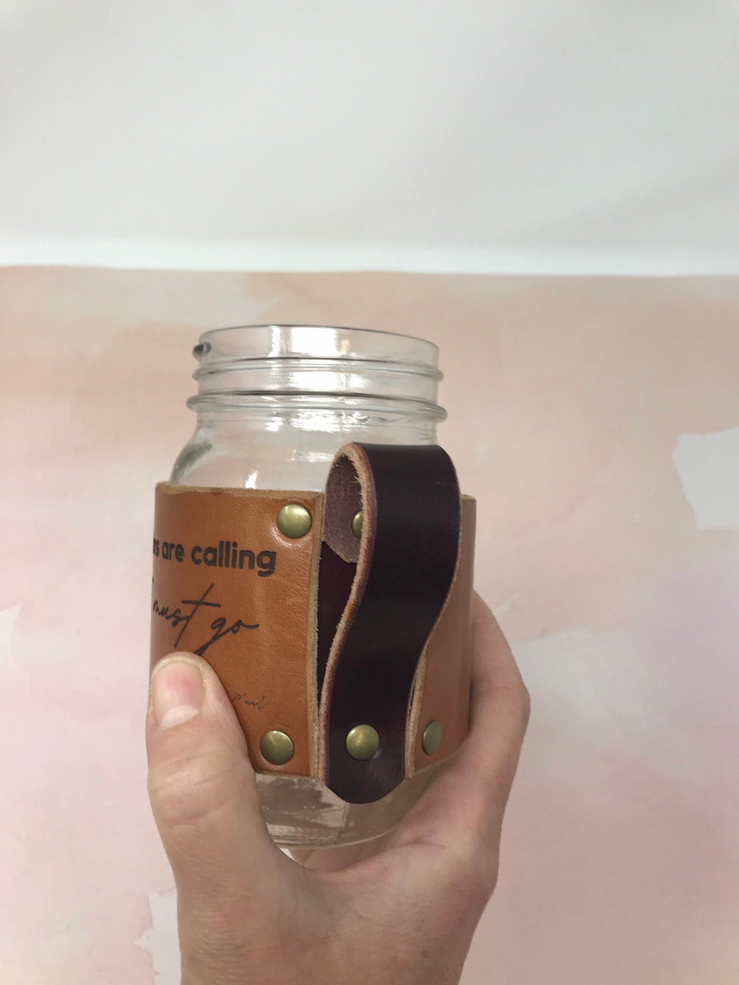 Pair of Mugg Mitts (Qty 2) | Leather Mugg Mitts | Leather Mason Jar Koozies | Limited Edition