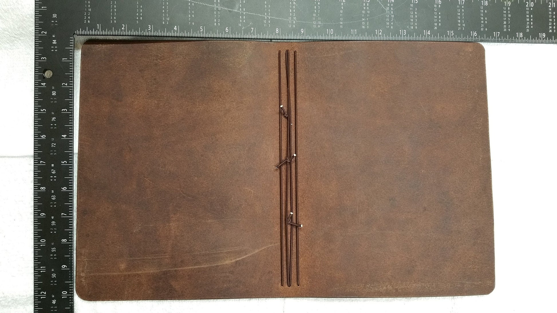 BIG Walnut Bridle Composition Cover | Full Grain Leather Journal | Fits 7.5" × 9.75" inserts