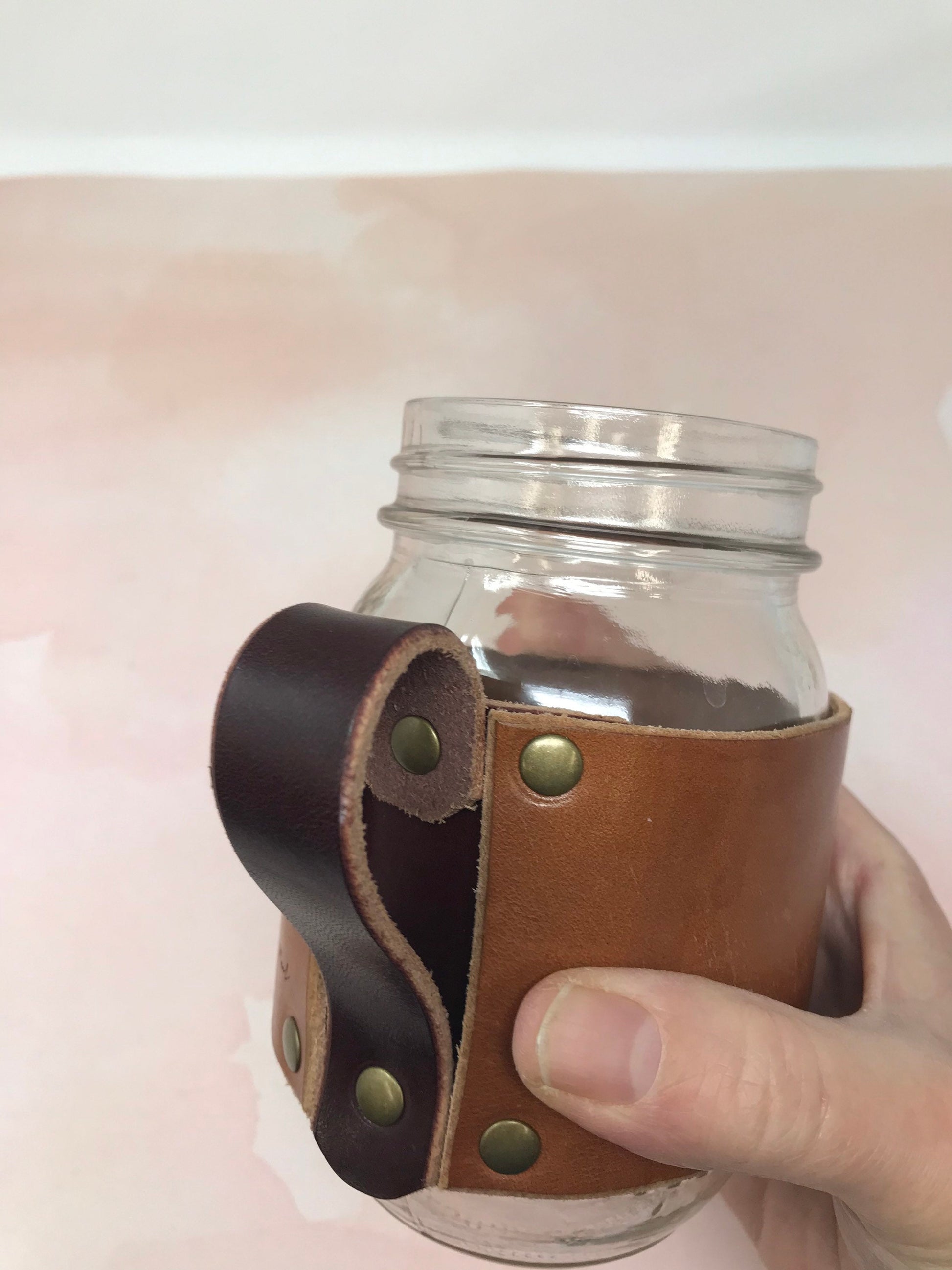 Pair of Mugg Mitts (Qty 2) | Leather Mugg Mitts | Leather Mason Jar Koozies | Limited Edition