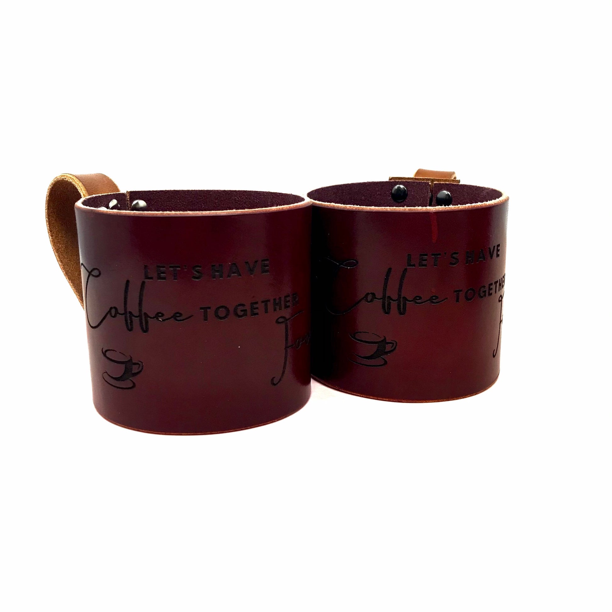 Pair of Mugg Mitts (Qty 2) | Leather Mugg Mitts | Leather Mason Jar Koozies | Limited Edition