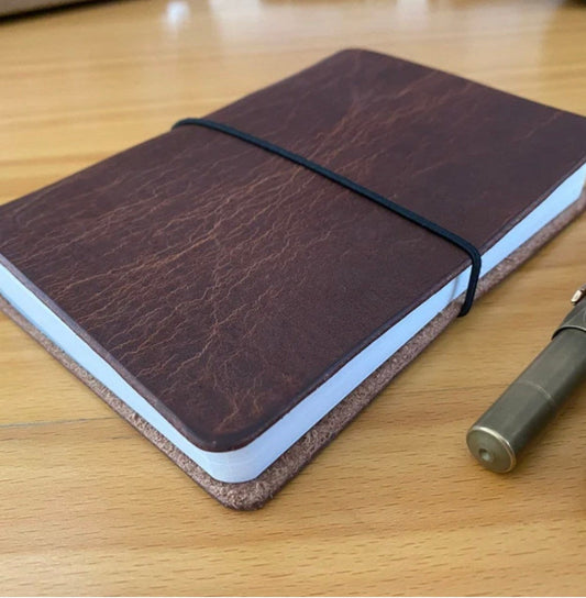 A6 *Pick Your Finish* Full-grain Leather Traveler's Notebook, 6.5"x10.5" (open flat) Inserts NOT included.