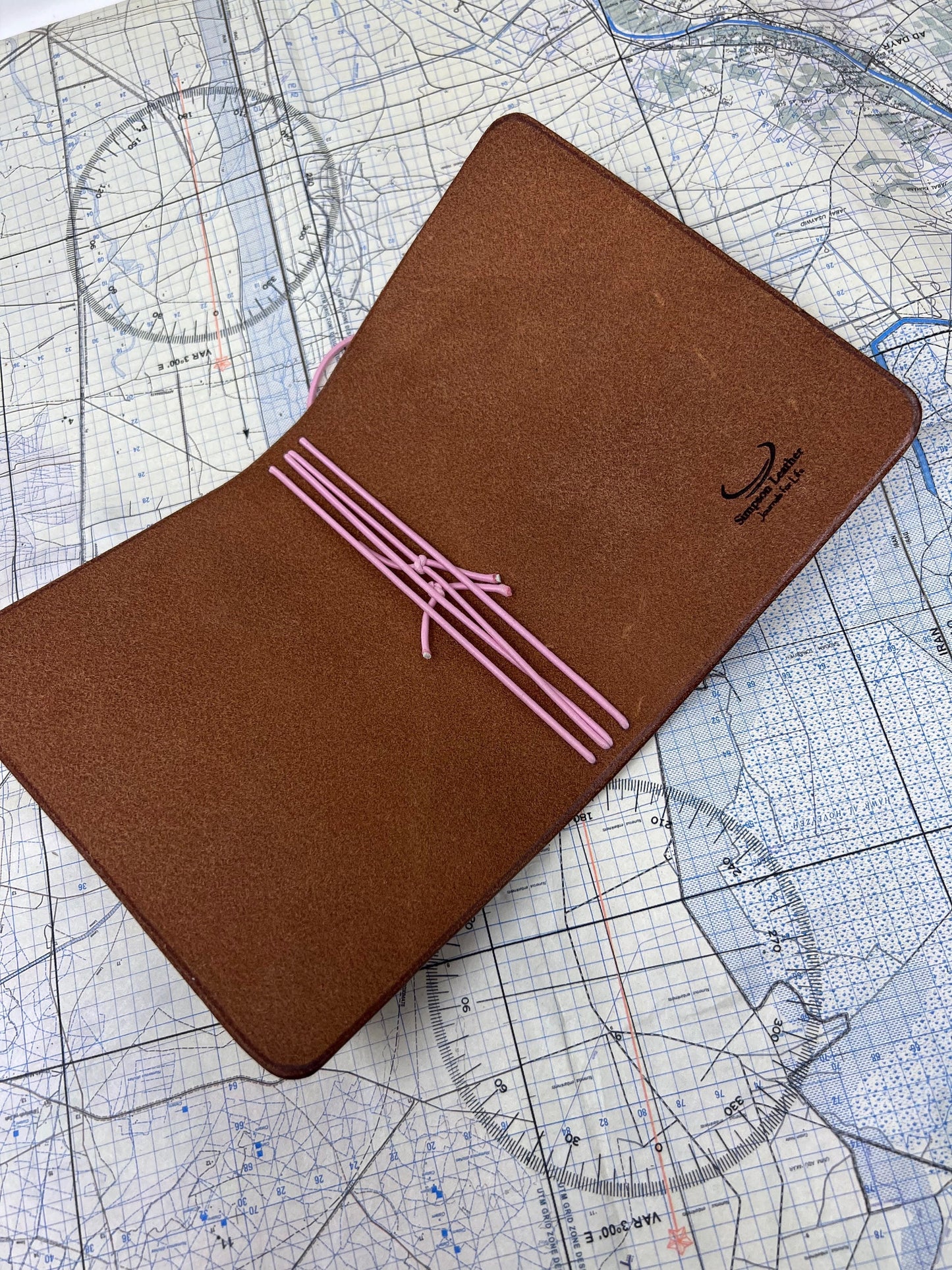 A6 *Pick Your Finish* Full-grain Leather Traveler's Notebook, 6.5"x10.5" (open flat) Inserts NOT included.