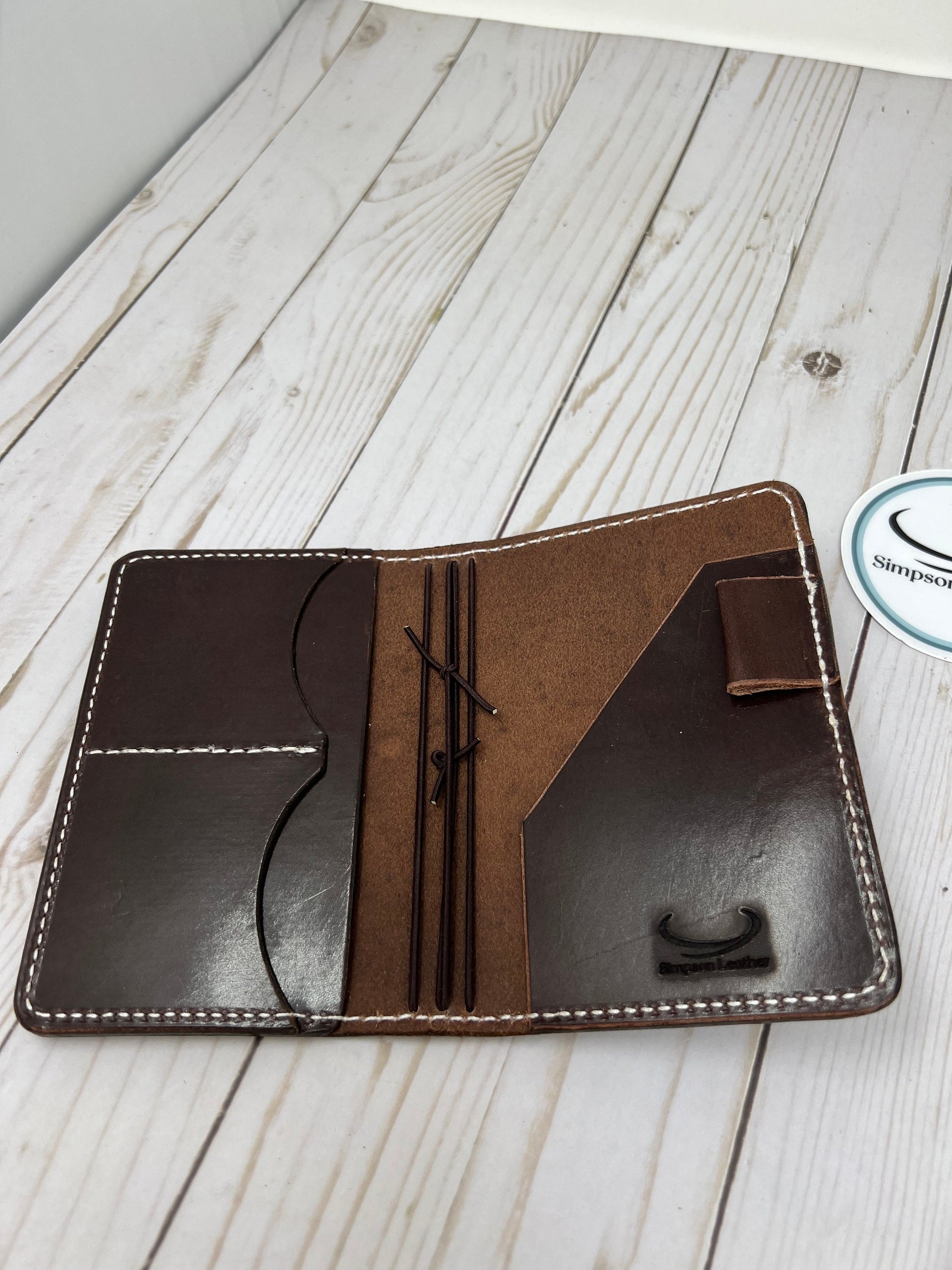 Ready to Ship Pocket Walnut Harness Deluxe Traveler's Notebook, Sized for 3.5”x5.5” inserts (sold separately)