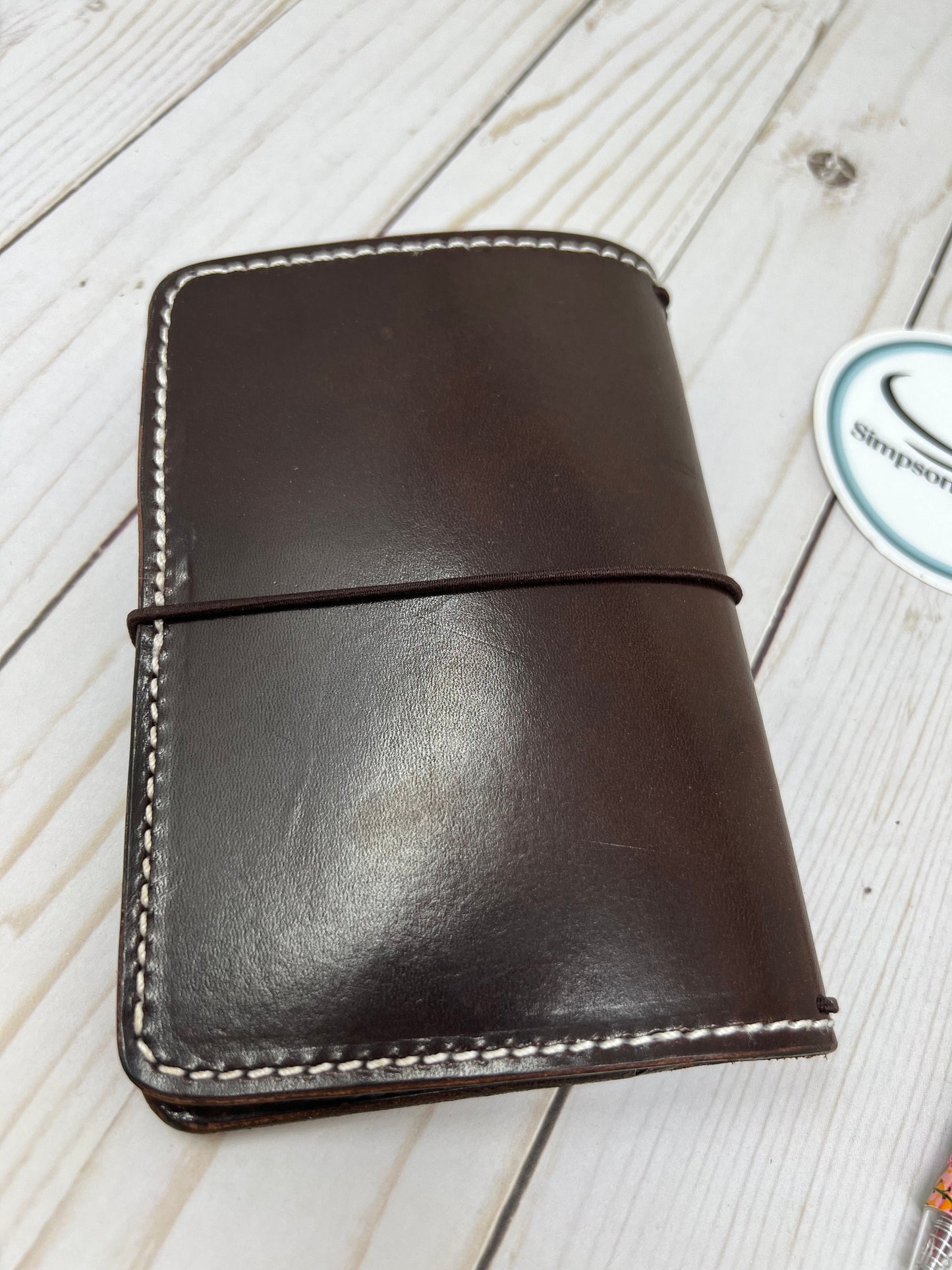 Ready to Ship Pocket Walnut Harness Deluxe Traveler's Notebook, Sized for 3.5”x5.5” inserts (sold separately)