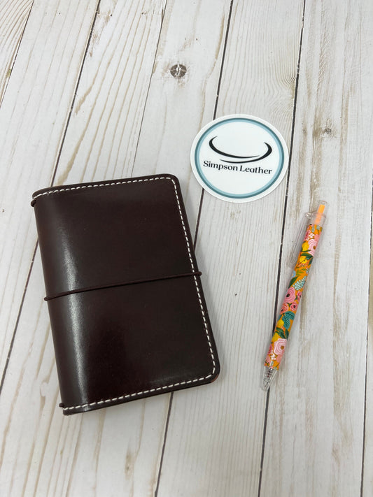 Ready to Ship Pocket Walnut Harness Deluxe Traveler's Notebook, Sized for 3.5”x5.5” inserts (sold separately)