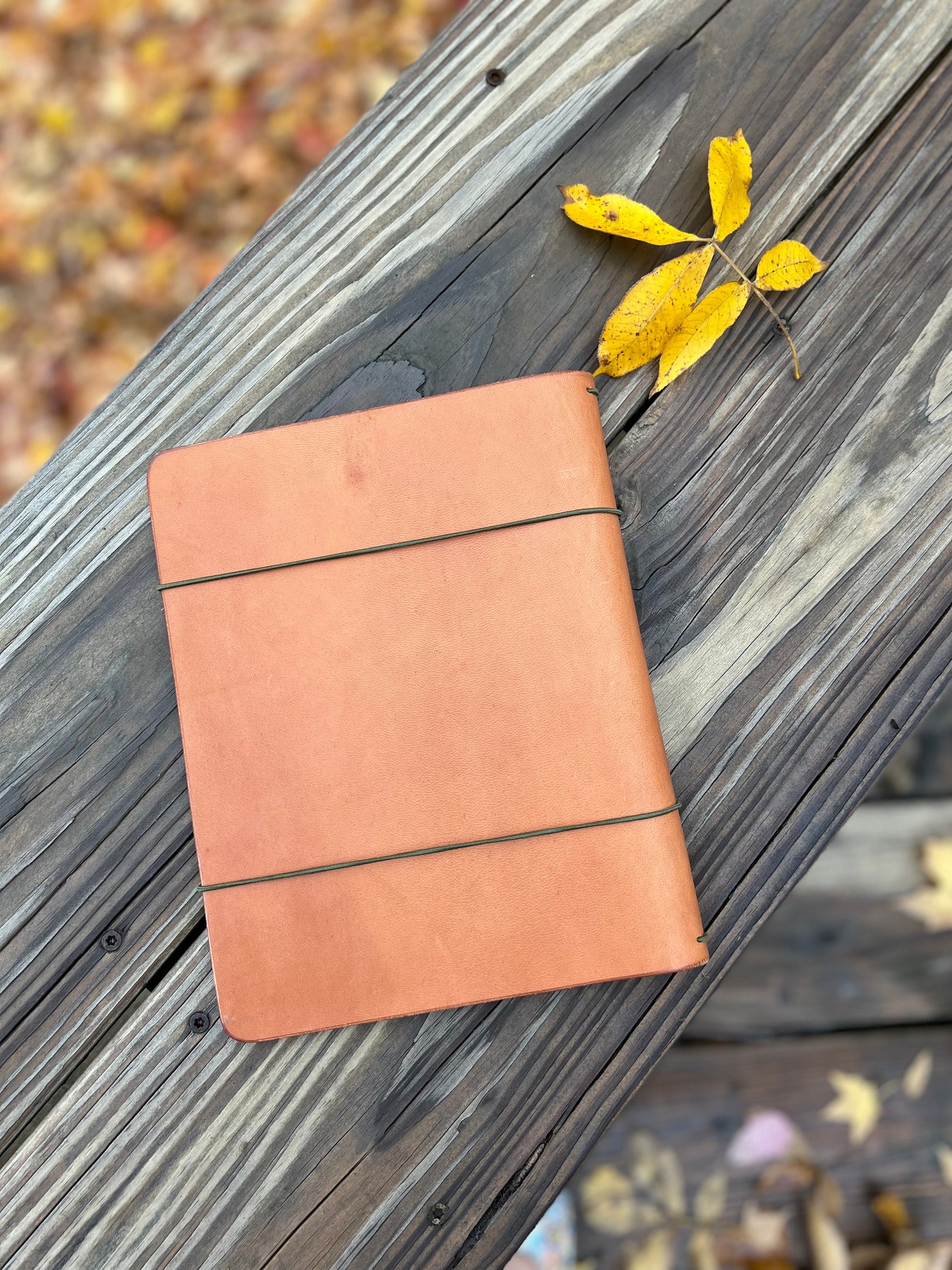 Mountain Traveler’s Notebook, Composition Leather Notebook Cover, Full Grain Veg Tanned Leather, BIG Journal Cover (inserts not included)