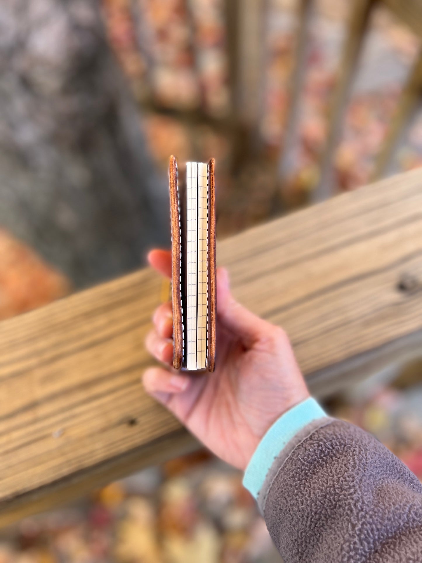 The mini Composition Wallist: Leather Card Wallet and notebooks, 2 Mini Composition books included