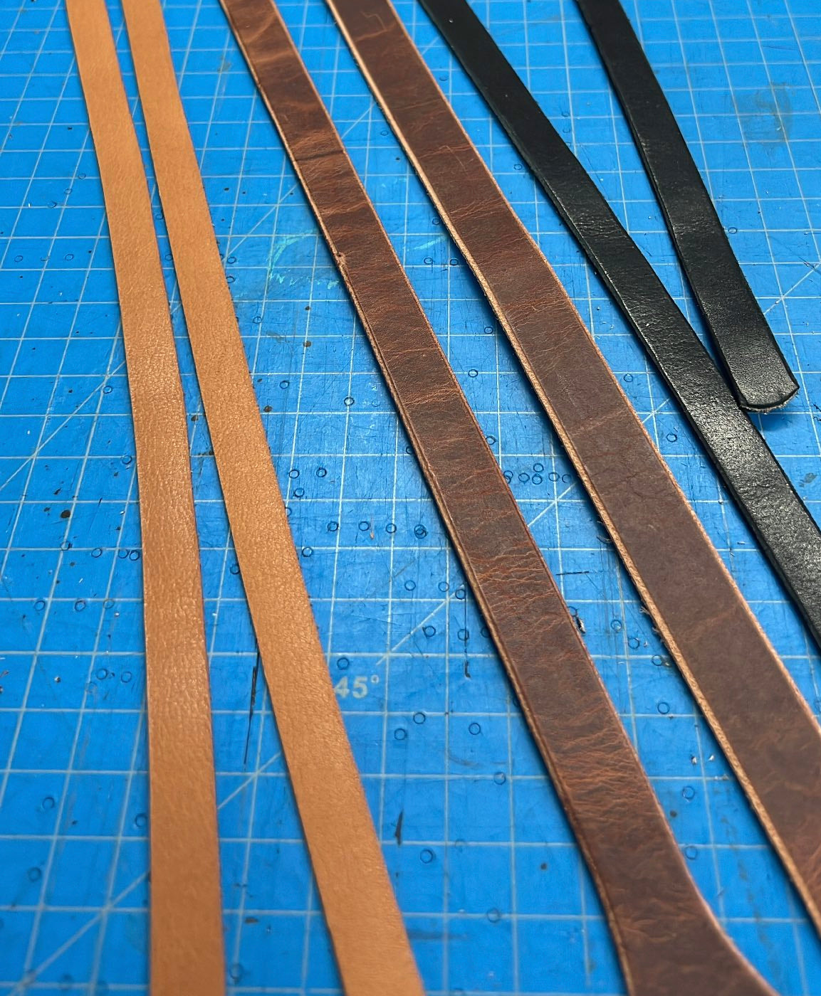 30” x 1/2” Leather Straps with rivets Qty 2 for bag making, sewing
