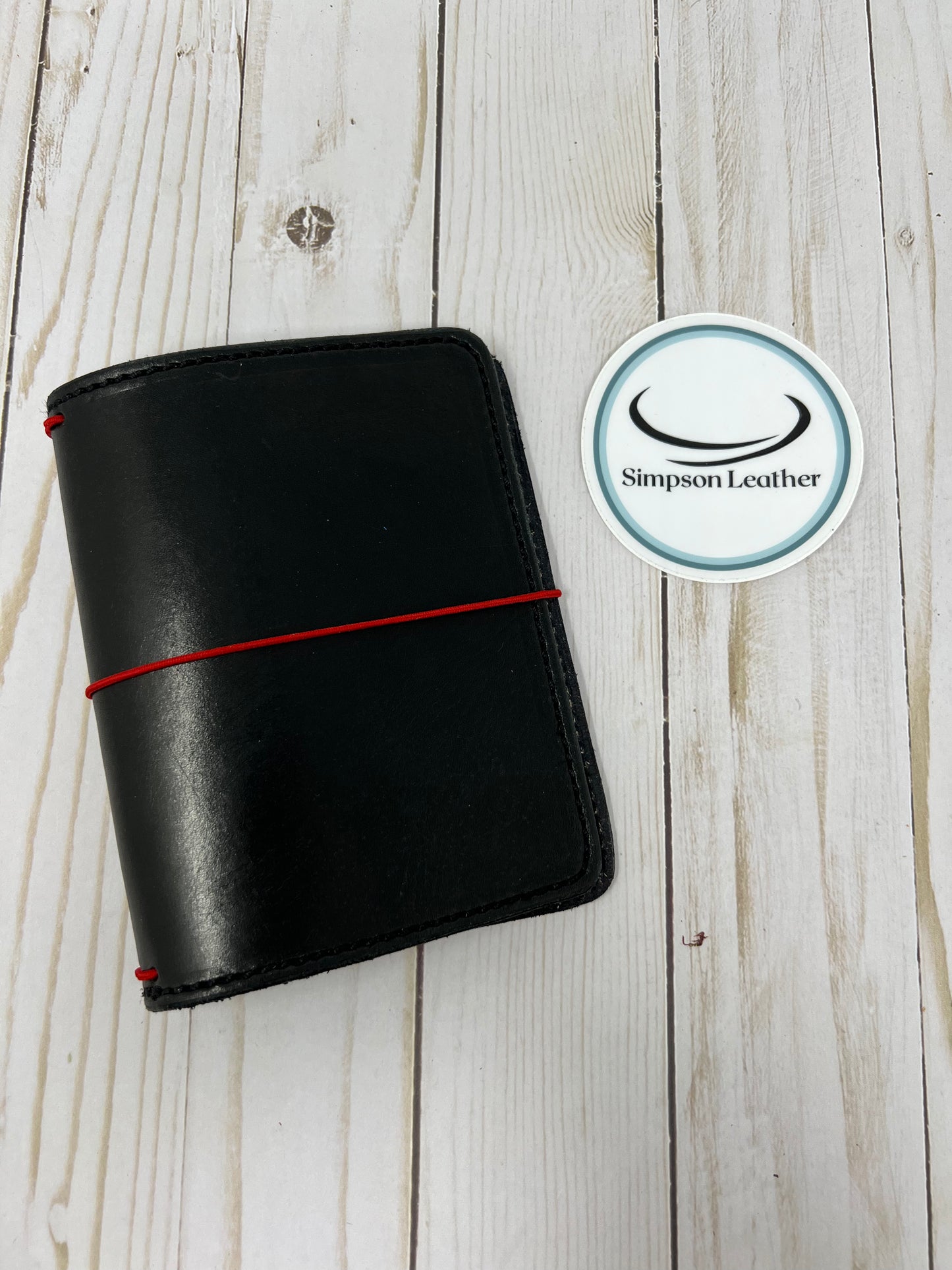 Pocket Plus Leather Traveler’s Notebook, Ebony Harness,  for 3.5” x 5.5” inserts (not included)